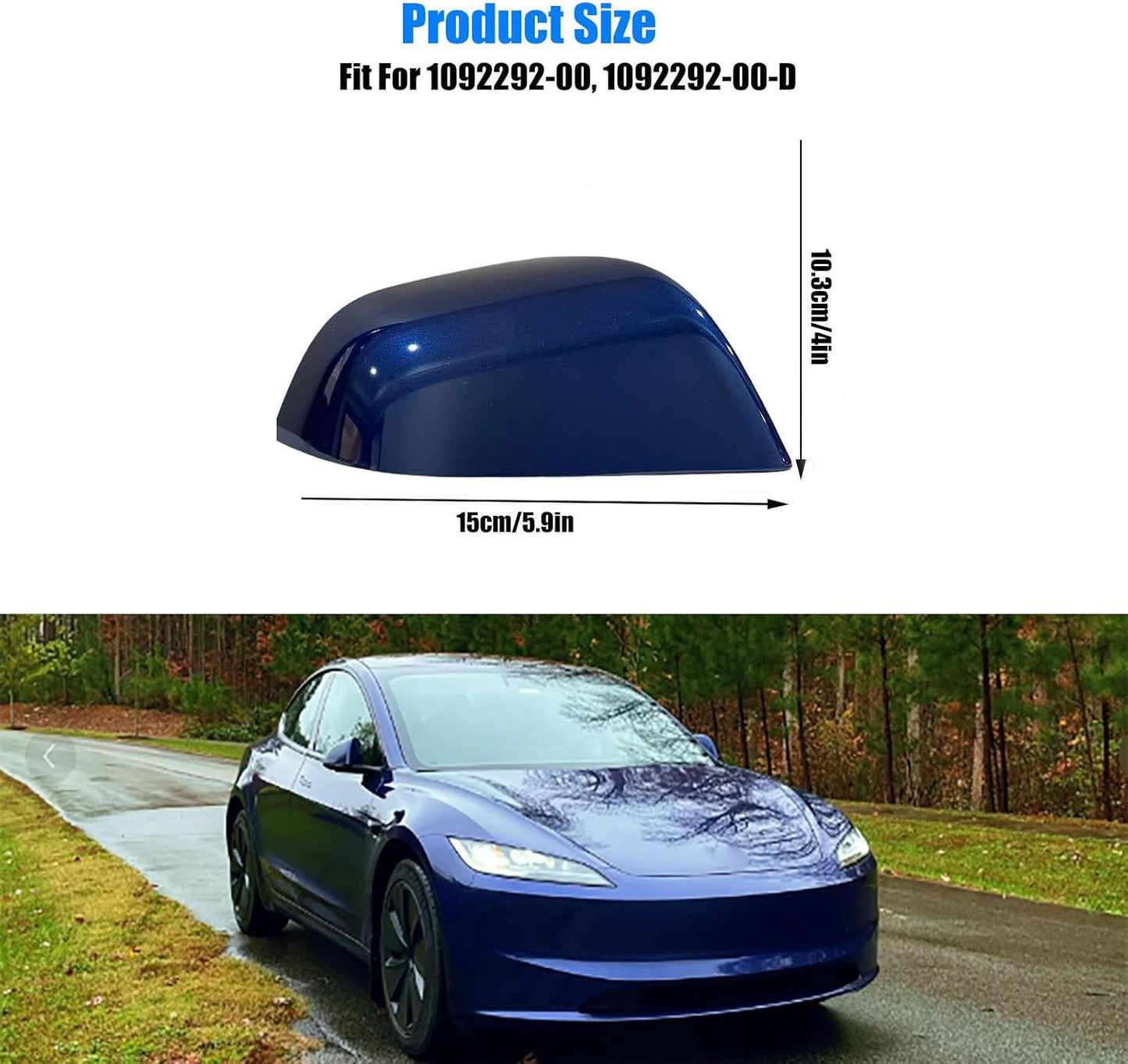 Cubierta espejo lateral Tesla Model 3 lado derecho