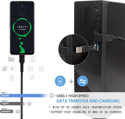 Adaptador USB 3.1 tipo A macho a hembra 10Gbps 2 Unids