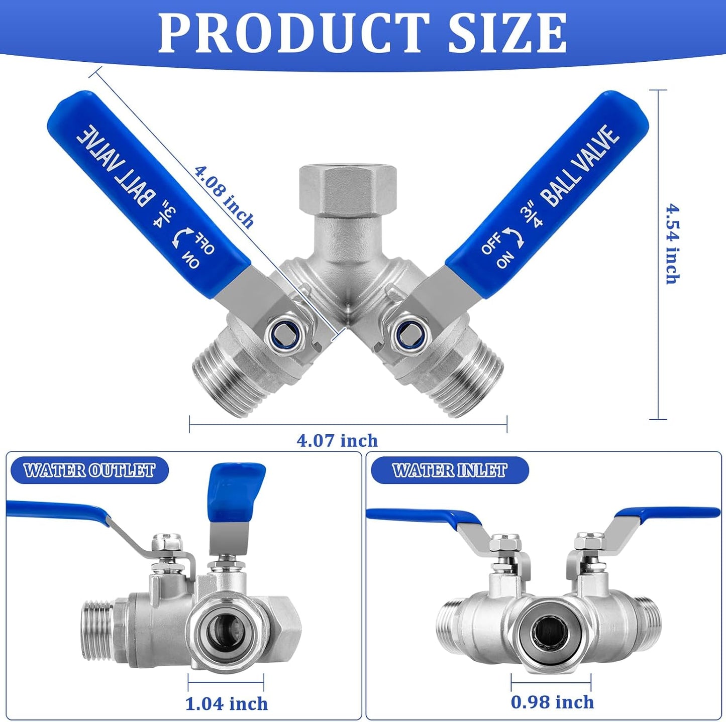Divisor manguera acero inox 304 3/4pulg