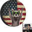 Cubierta neumático RV camión mapache bandera americana