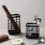 Soporte utensilios acero inox encimera escurridor negro