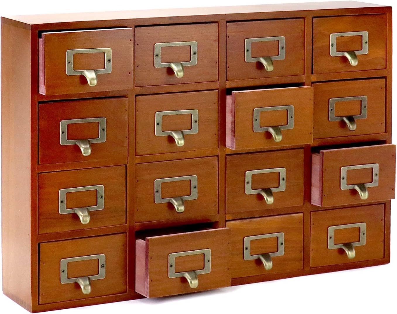 Organiz. cajones madera vintage 16 cajones hogar oficina