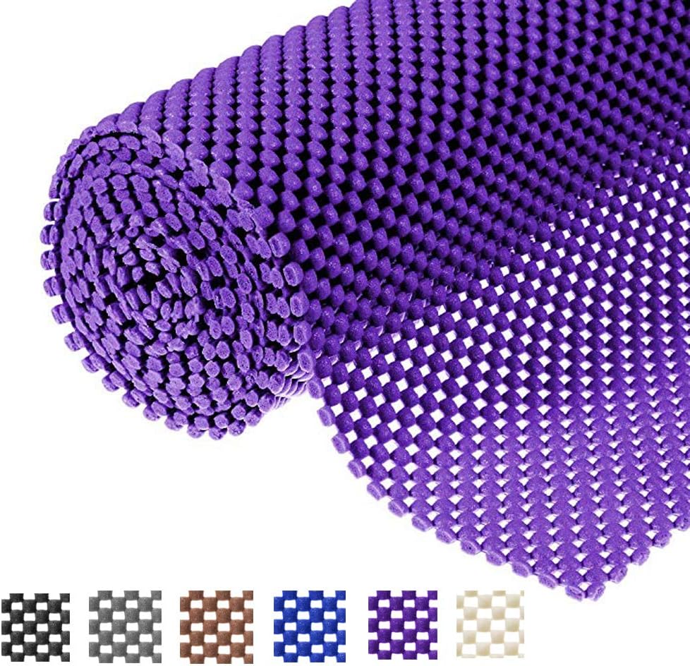 Tapete antiderrap estante 12" x6.5ft cuadrícula PVC