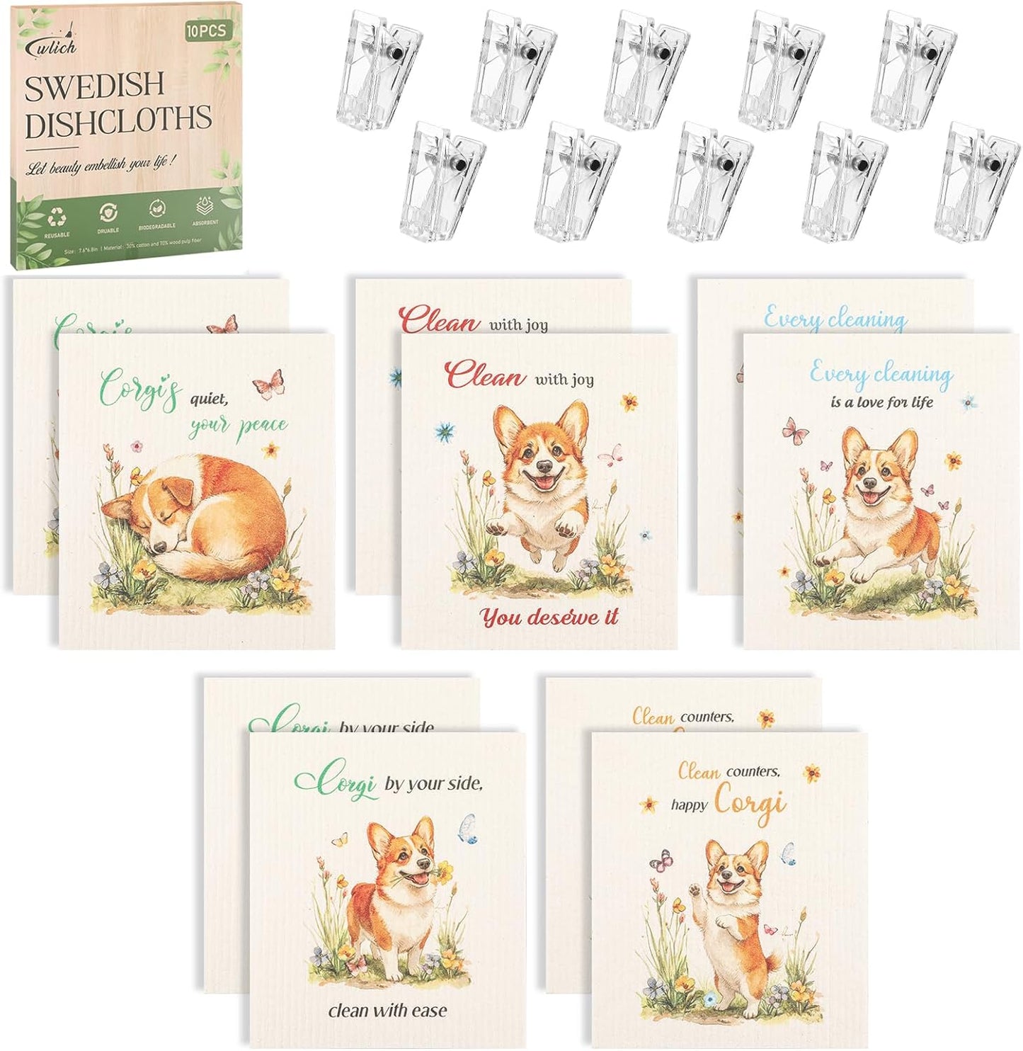 Set 10 Paños Suecos Cocina Reutilizables Sin Rayar