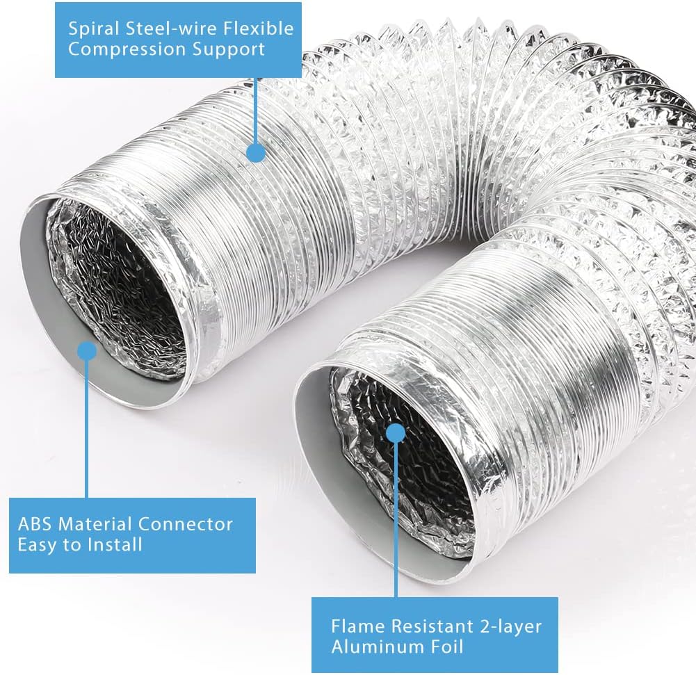 Manguera ventilación secadora aluminio 4pulg 10ft