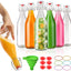 Botella vidrio abatible 32oz set 6 con tapa hermética