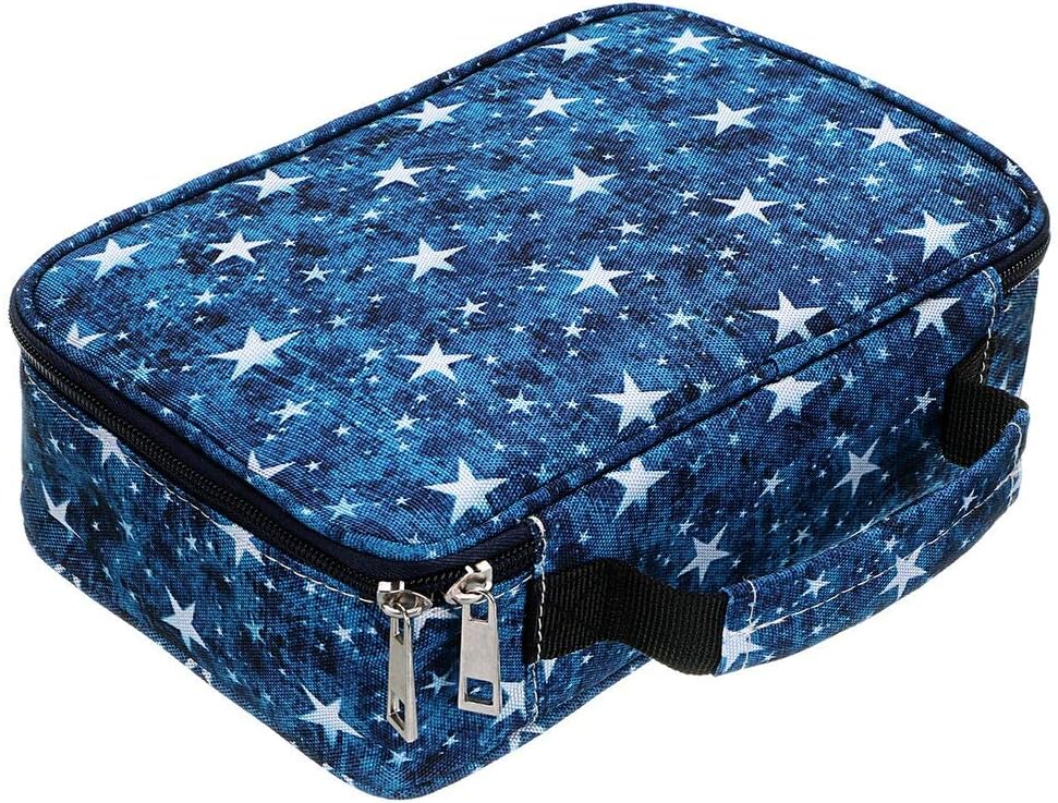 Estuche 36 ranuras elásticas para 72 lápices azul estrella