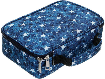 Estuche 36 ranuras elásticas para 72 lápices azul estrella