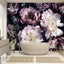 Papel tapiz floral peonía morada 132x92"