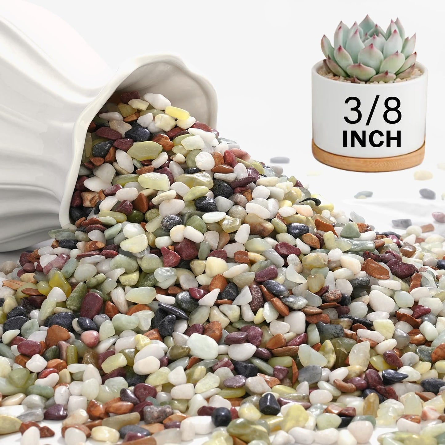 Rocas decorativas para suculentas y pecera 3/8pulg
