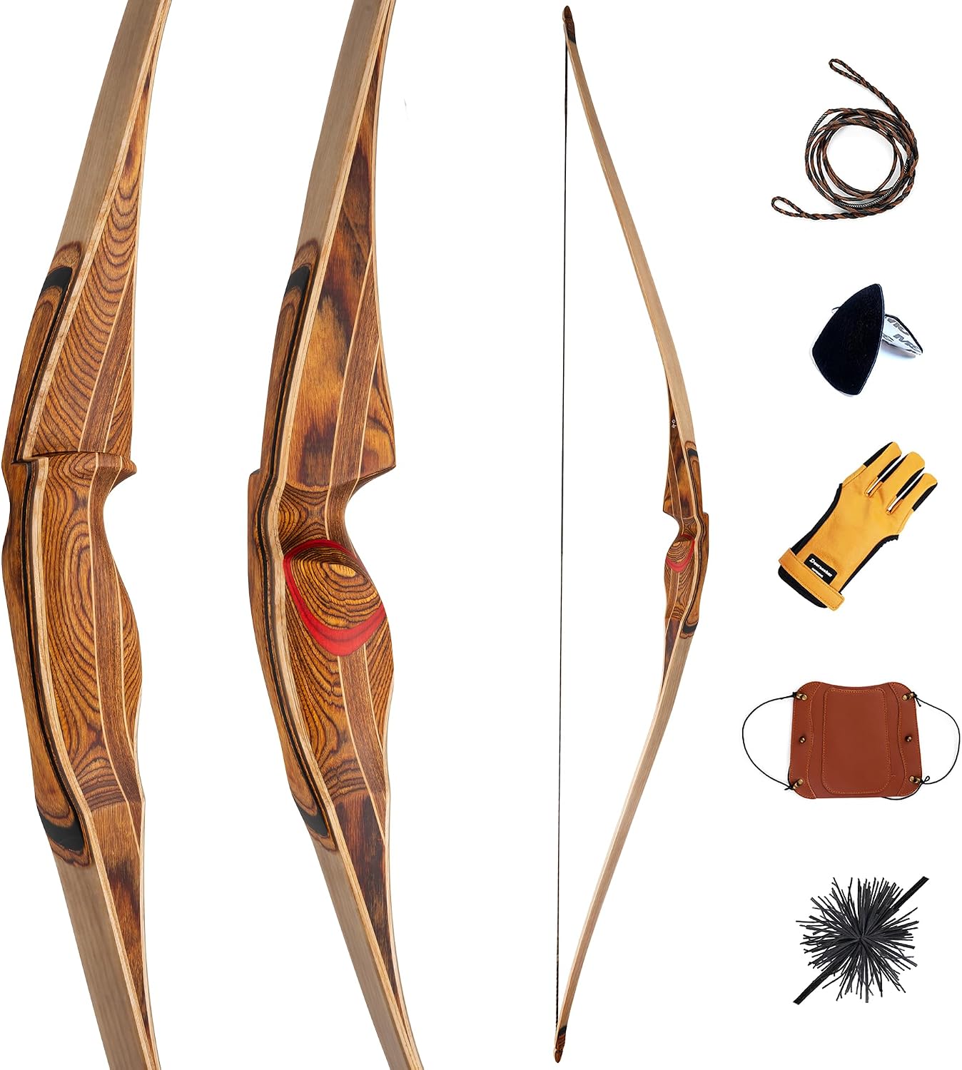 Arco largo híbrido 64" bambú fibra vidrio 25-60lbs