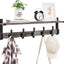 Perchero pared madera 29pulg con ganchos 5 perchas gris