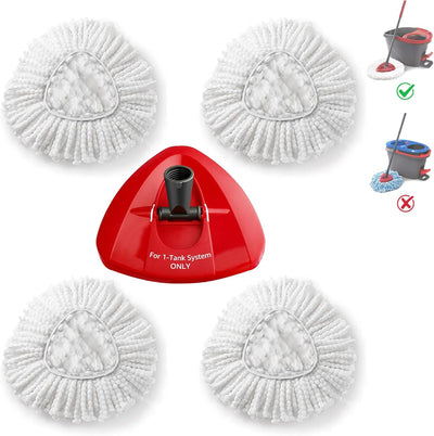 4 Pzas Repuestos Fregona y Base Cabezal Easywring Spin Mop