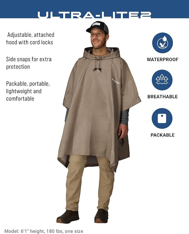 Poncho lluvia impermeable transpirable adultos y jóvenes