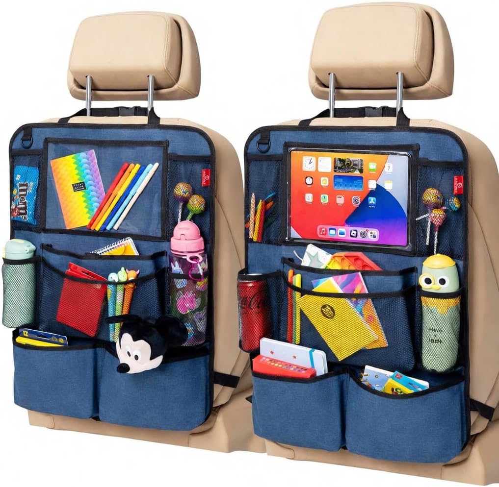 Organiz. asiento trasero coche con soporte tablet 9