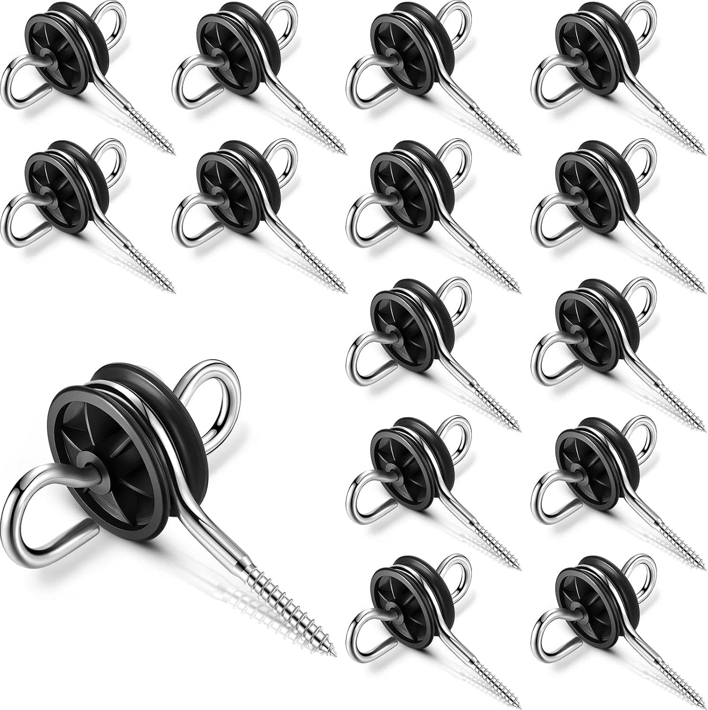 12 Pzas Aisladores Eléctricos Negro Para Cerca Puerta Poste
