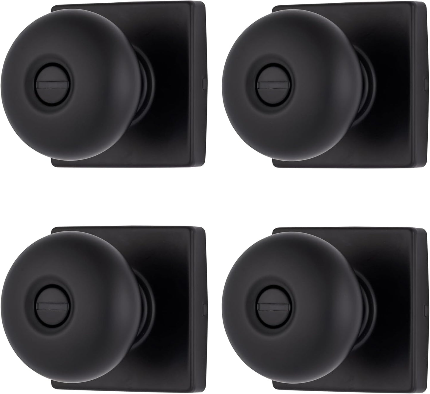Pomo puerta bola bloqueo privacidad negro mate pack 4