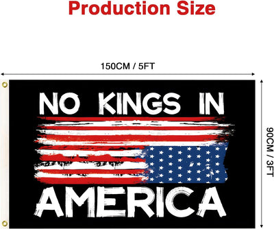 Bandera No Kings en America 3x5pies para exteriores