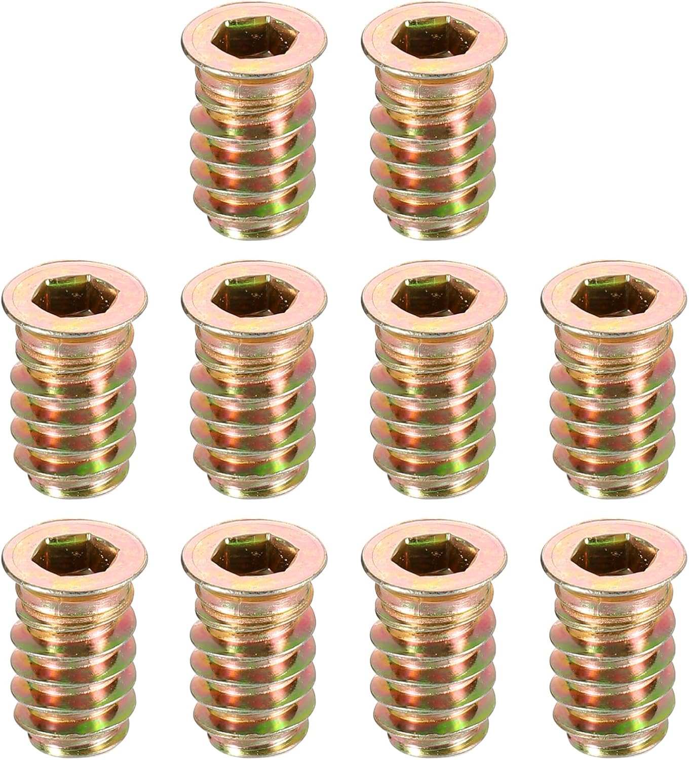 Tuercas roscadas hex para muebles m6x17mm 40 pzas