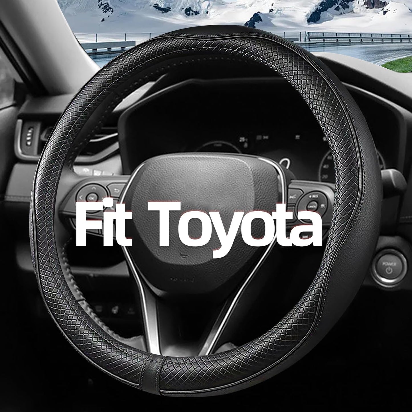 Funda volante deportiva Toyota Camry RAV4 Corolla Negro