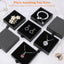Caja joyas 5 cajas 3.5x3.5" collar anillo aretes negro