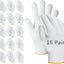 8 Pzas Guantes Algodón Unisex Trabajo Almacen Construcción