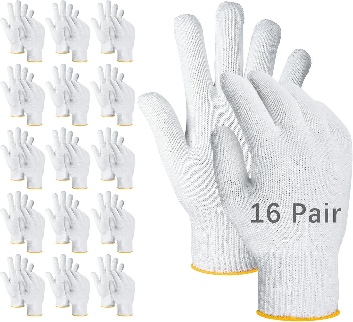 8 Pzas Guantes Algodón Unisex Trabajo Almacen Construcción