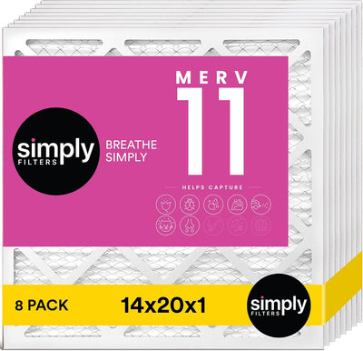 Filtros aire MERV 11 MPR 1000 14x20pulg paquete 8 HVAC CA horno