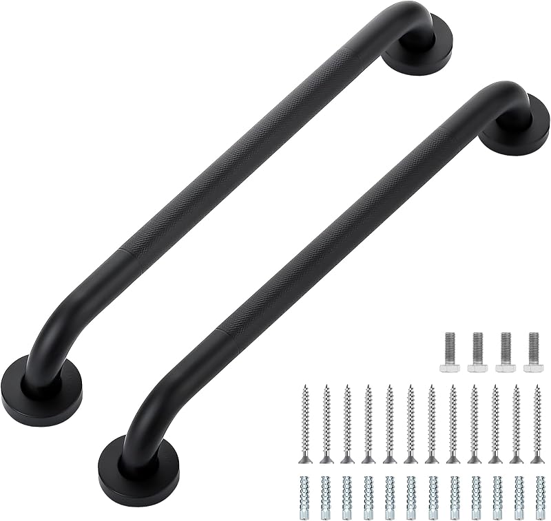 Barras agarre ducha acero inox 18" antiderrap set 2