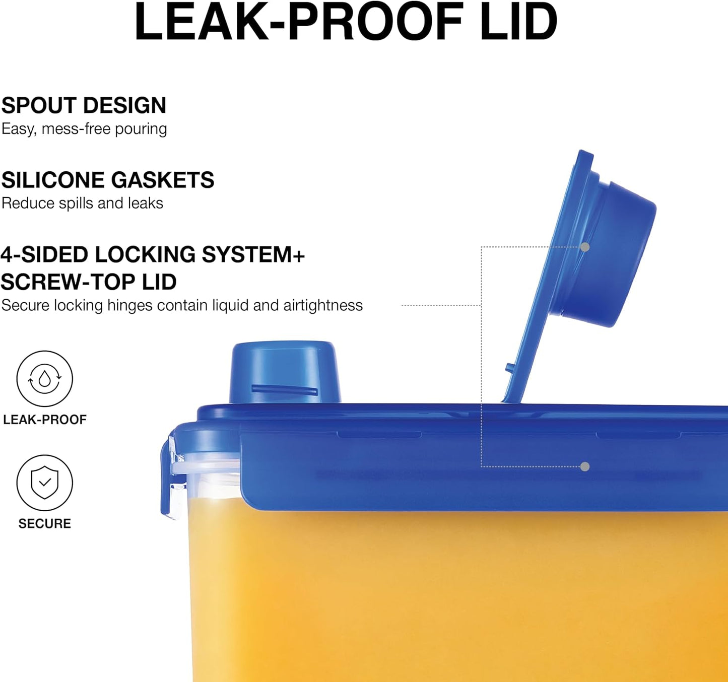 Jarra plástico sin BPA con asa 1gal azul set 2