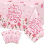 Mantel decorativo 3 Pzas flores rosadas plástico