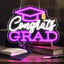 Letrero neón Congrats Grad 15.7x11.4pulg luz LED morada USB