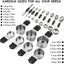 Set 16 Tazas y Cucharas Magnéticas Acero Inox