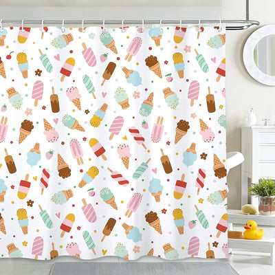 Cortina ducha arco iris 72x72pulg con ganchos