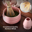 Set batidor té matcha 7 pzas bambú cerámica acero inox rosa