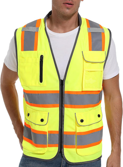 Chaleco seguridad reflectante alta visibilidad hombre mujer