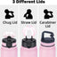 Botella agua aislada acero inox 20oz con popote 3 tapas