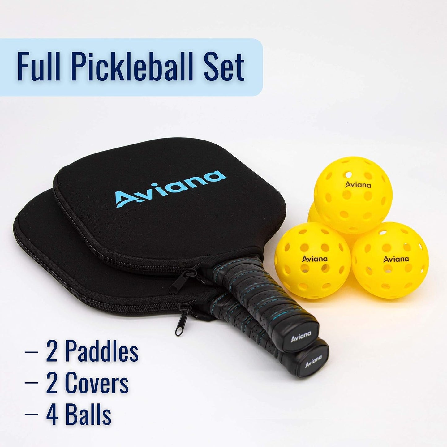 Set 2 Paletas Pickleball Grafito 4 Bolas Exteriores