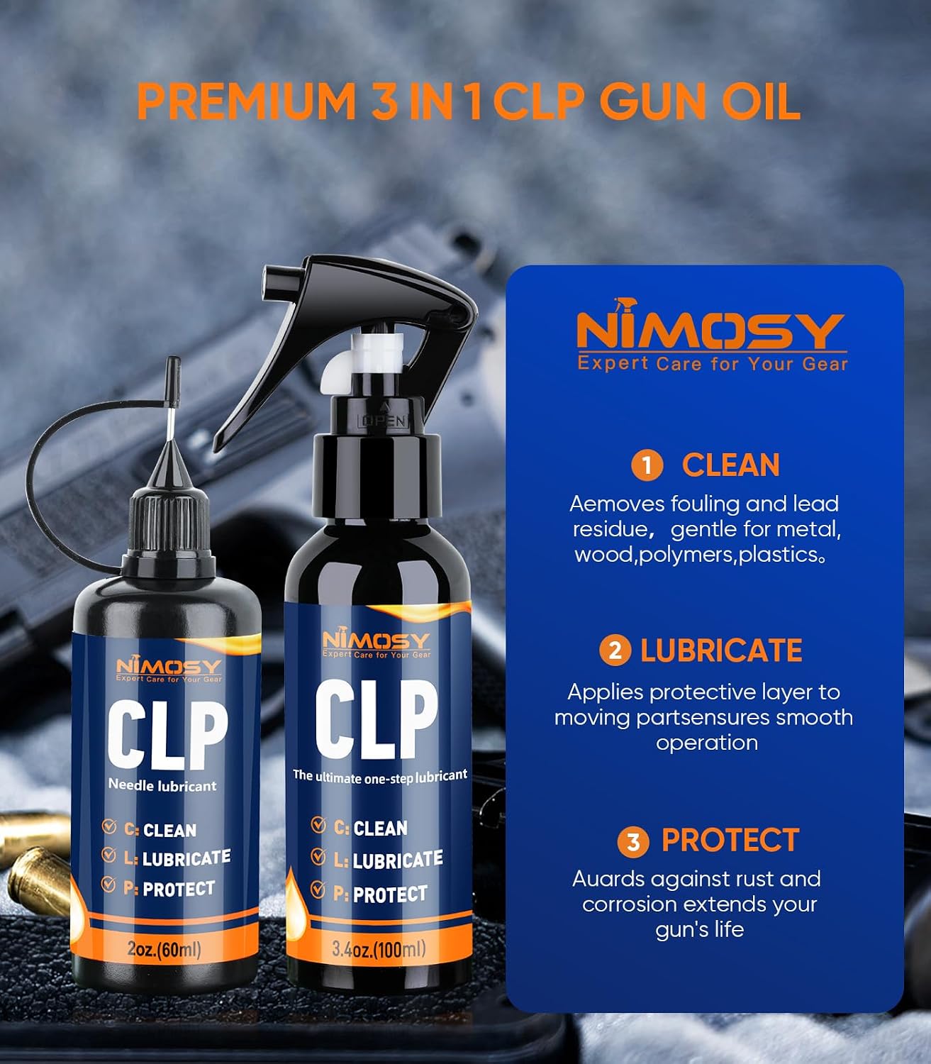 Kit limpieza CLP 3.4oz aceite 2oz lubricante aguja cepillos