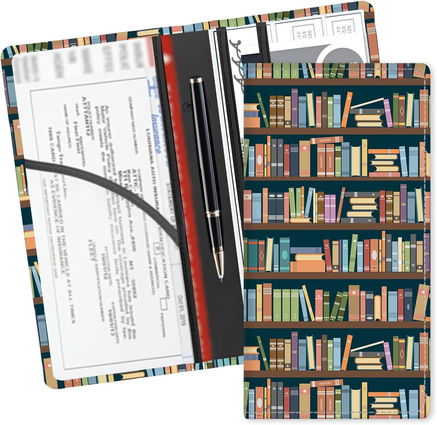 Organiz. cuero para guantera documentos tarjetas y licencia