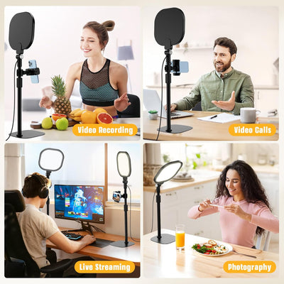 2 Pack Anillo Luz Regulable Soporte Teléfono Computadora