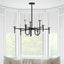 Candelabro hierro 9 luces color negro 31pulg comedor granja