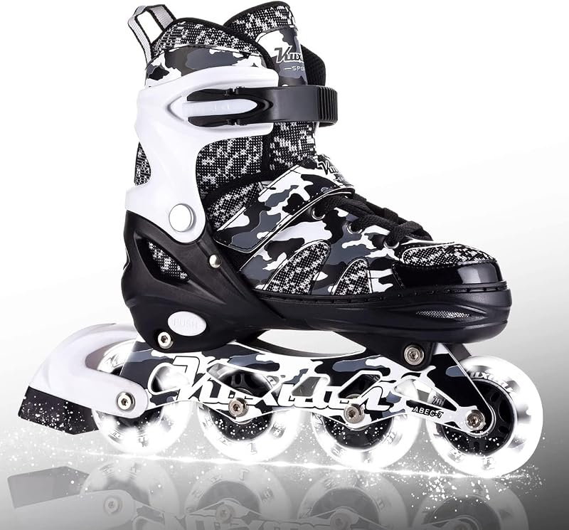 Patines en línea ajustables para niños con ruedas iluminadas