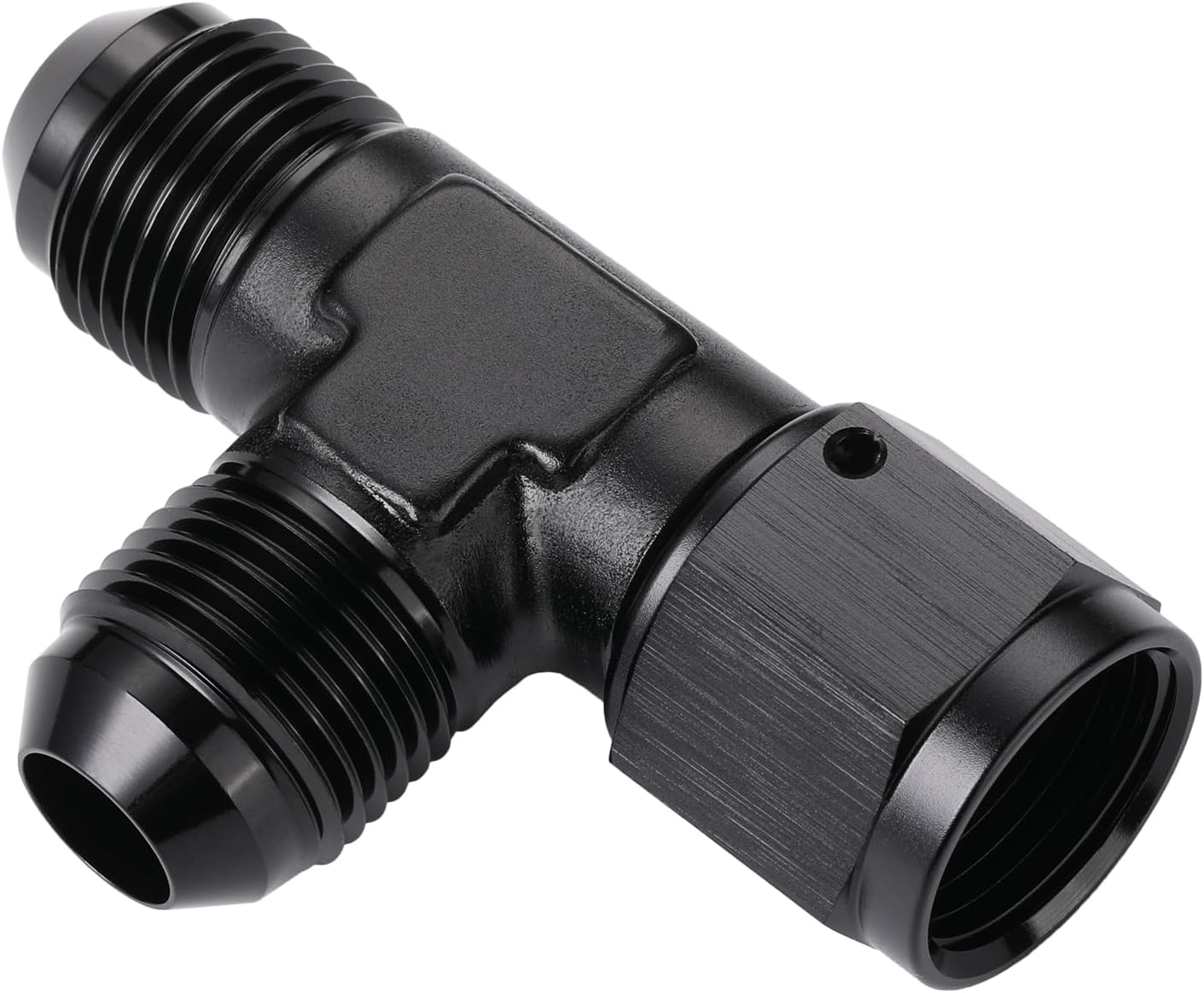 Adaptador Tee T AN8 con hembra giratoria aluminio negro