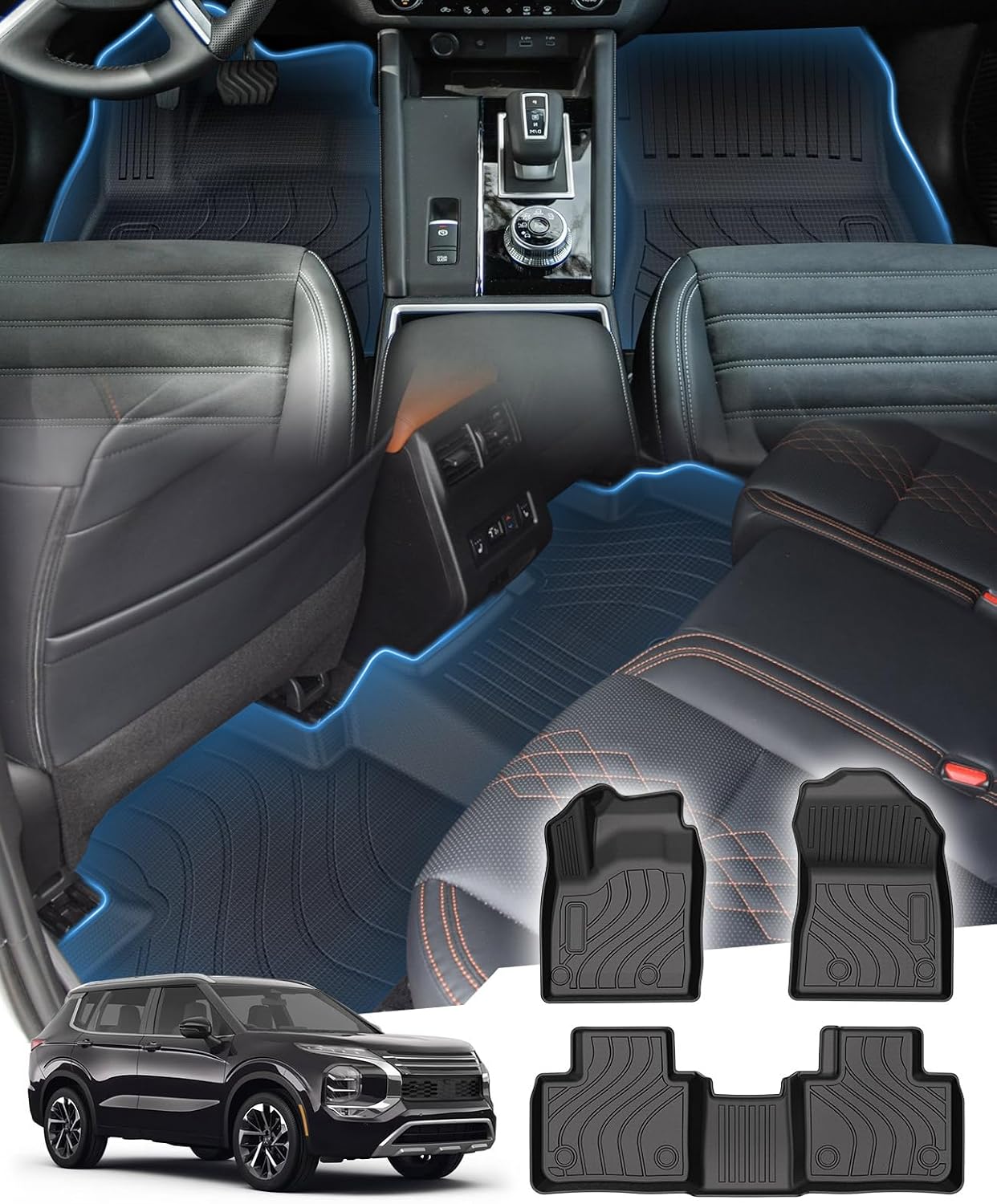 Alfombrillas TPE Mitsubishi Outlander 22-25 con borde