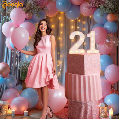 Decoración cumpleaños 21 para mesa y pared regalo mujer hombre