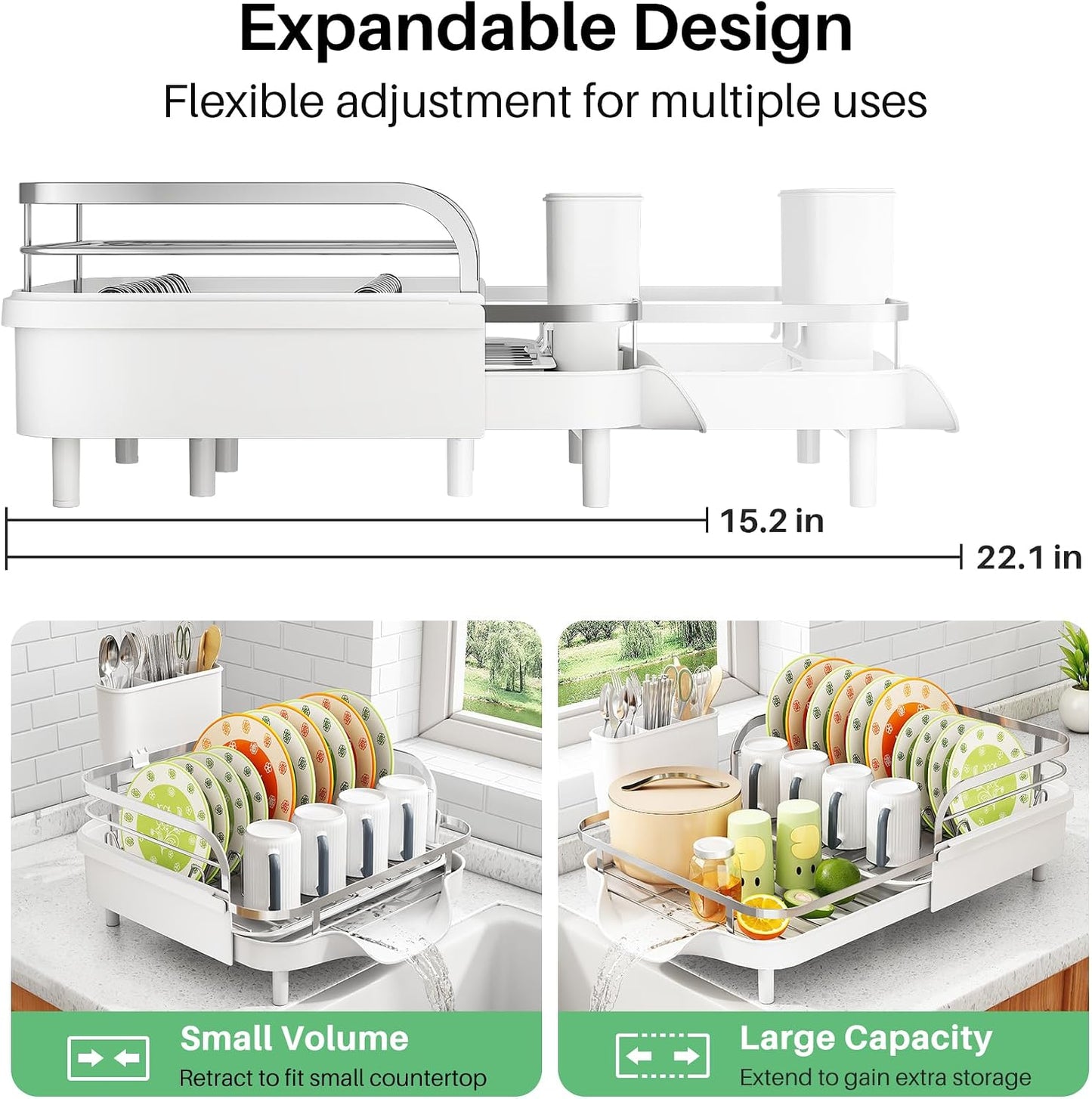 Escurridor platos extensible resistente con soporte