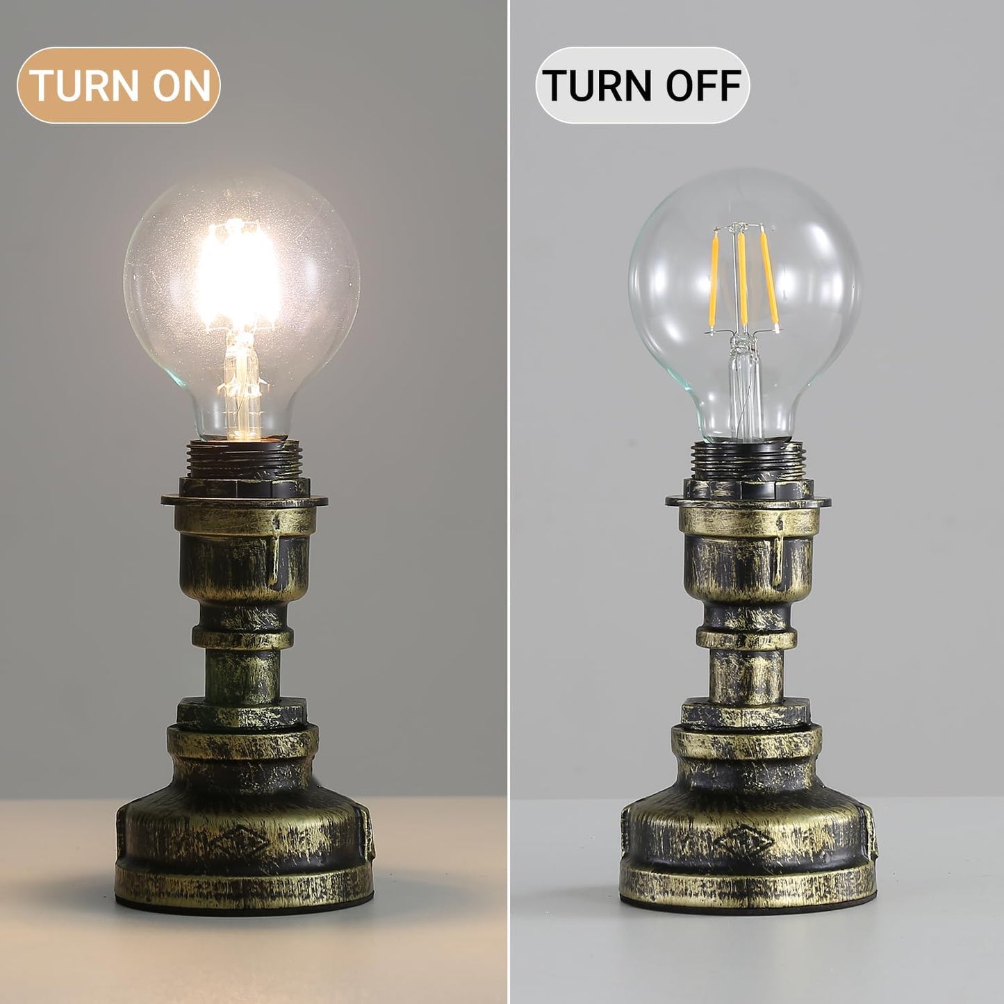 Lámpara mesa estilo steampunk E26 Edison bronce