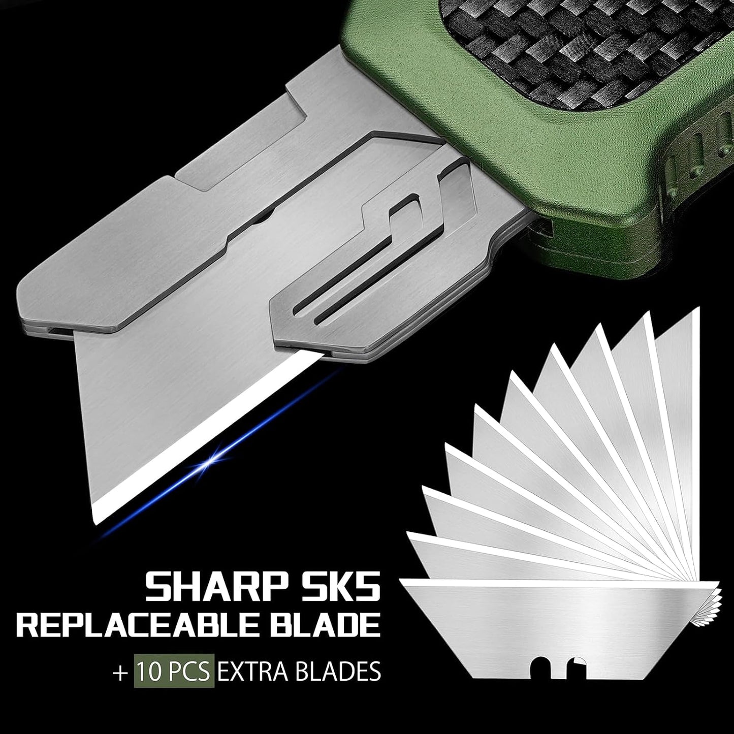 Cuchillo utilitario retráctil aluminio afeitar reemplazo EDC