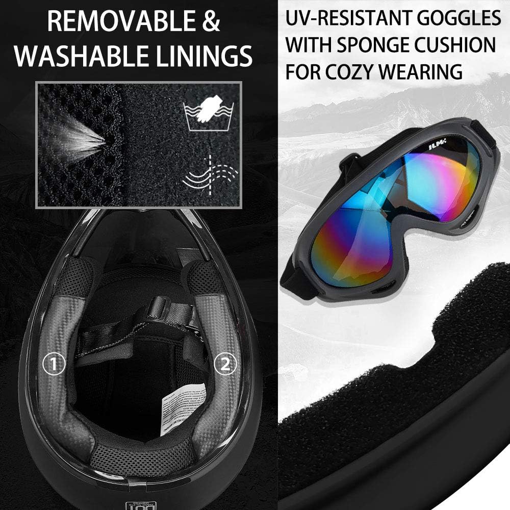 Casco Motocross ATV para Niños con Gafas y Guantes Negro